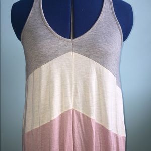Delia’s Cream / Gray / Pink Striped Tank